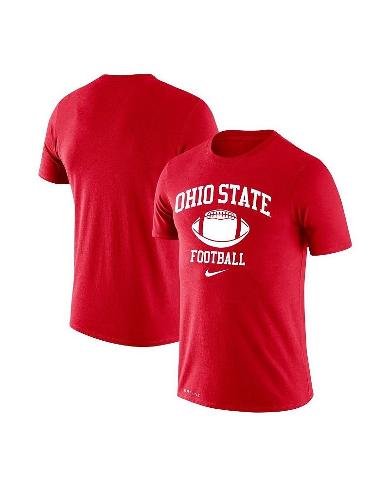 Men's Scarlet Ohio State Buckeyes Retro Football Lockup Legend Performance T-shirt $20.00 T-Shirts