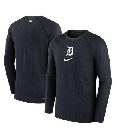 Men's Navy Detroit Tigers Authentic Collection Game Raglan Performance Long Sleeve T-shirt $31.20 T-Shirts