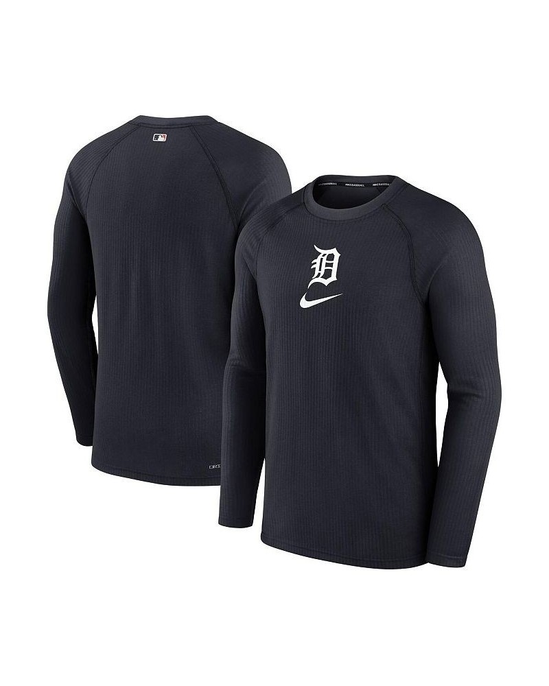 Men's Navy Detroit Tigers Authentic Collection Game Raglan Performance Long Sleeve T-shirt $31.20 T-Shirts