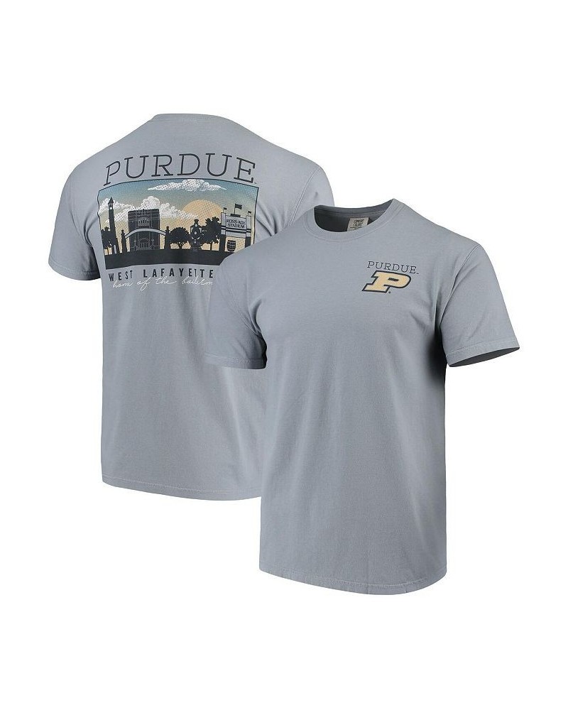 Men's Gray Purdue Boilermakers Team Comfort Colors Campus Scenery T-shirt $16.80 T-Shirts