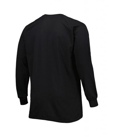 Men's Black Texas Longhorns Big and Tall Two-Hit Raglan Long Sleeve T-shirt $24.29 T-Shirts