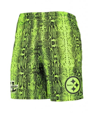 Men's Neon Green Pittsburgh Steelers Summer Pop Shorts $36.00 Shorts