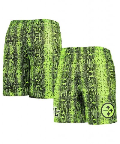 Men's Neon Green Pittsburgh Steelers Summer Pop Shorts $36.00 Shorts