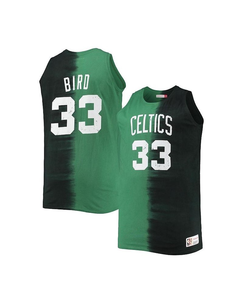 Men's Larry Bird Black and Kelly Green Boston Celtics Profile Tie-Dye Player Tank Top $34.10 T-Shirts