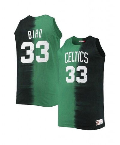 Men's Larry Bird Black and Kelly Green Boston Celtics Profile Tie-Dye Player Tank Top $34.10 T-Shirts