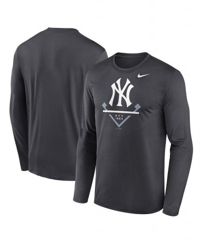 Men's Anthracite New York Yankees Icon Legend Performance Long Sleeve T-shirt $23.65 T-Shirts