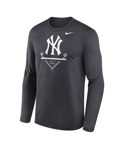 Men's Anthracite New York Yankees Icon Legend Performance Long Sleeve T-shirt $23.65 T-Shirts