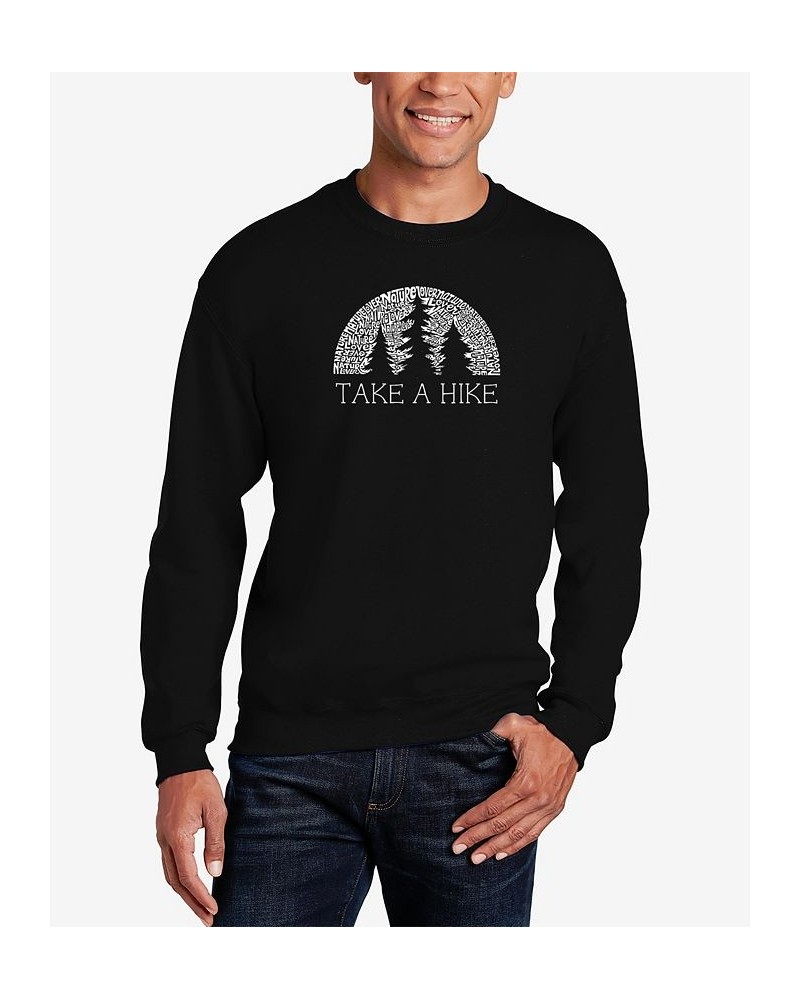 Men's Nature Lover Word Art Crew Neck Sweatshirt Black $24.00 Sweatshirt