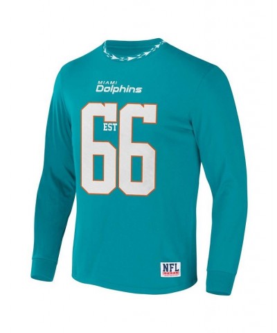 Men's NFL X Staple Teal Miami Dolphins Core Long Sleeve Jersey Style T-shirt $26.78 T-Shirts