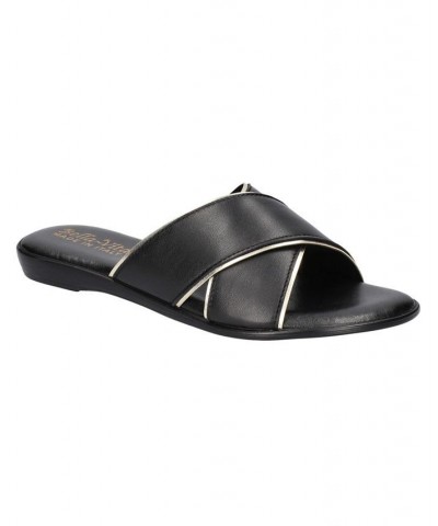 Women's Tab-Italy Slide Sandals Black $42.00 Shoes