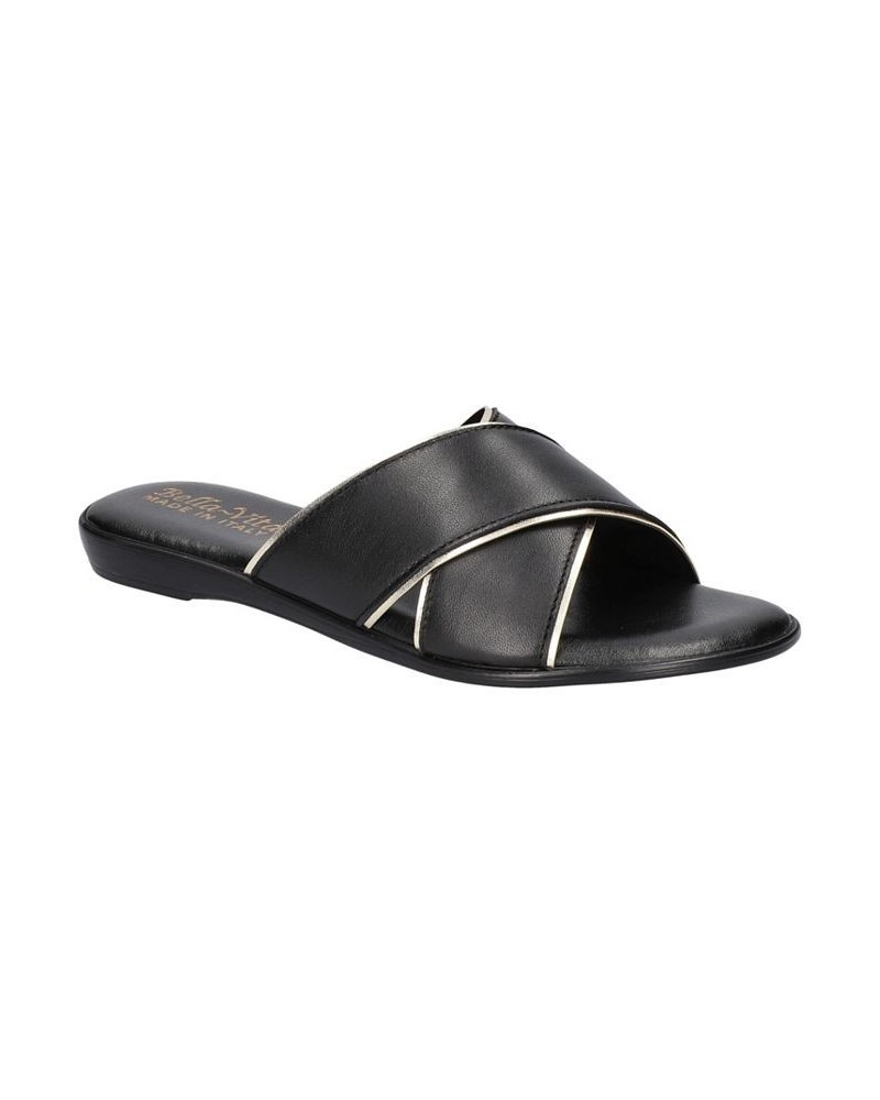 Women's Tab-Italy Slide Sandals Black $42.00 Shoes