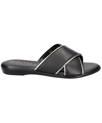 Women's Tab-Italy Slide Sandals Black $42.00 Shoes