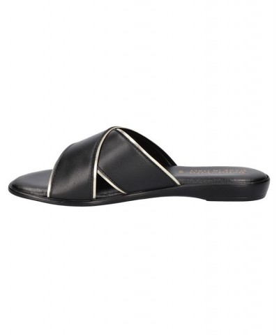 Women's Tab-Italy Slide Sandals Black $42.00 Shoes