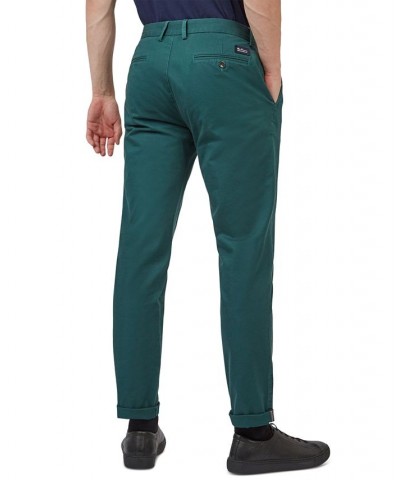 Men's Slim-Fit Stretch Five-Pocket Branded Chino Pants Green $42.57 Pants