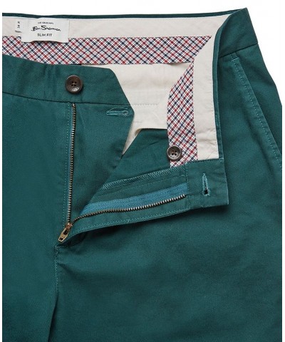 Men's Slim-Fit Stretch Five-Pocket Branded Chino Pants Green $42.57 Pants