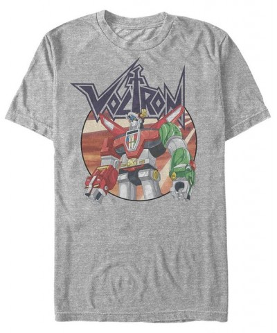 Voltron: Defender of the Universe Men's Robot Logo Short Sleeve T-Shirt Gray $20.99 T-Shirts