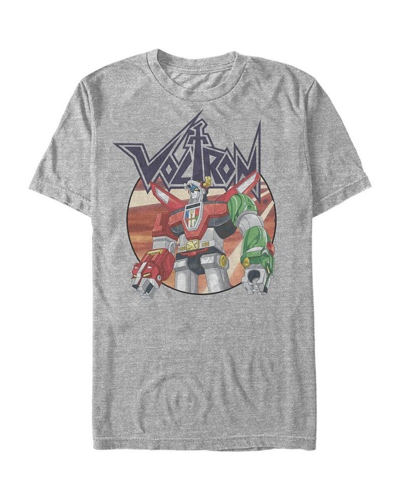 Voltron: Defender of the Universe Men's Robot Logo Short Sleeve T-Shirt Gray $20.99 T-Shirts