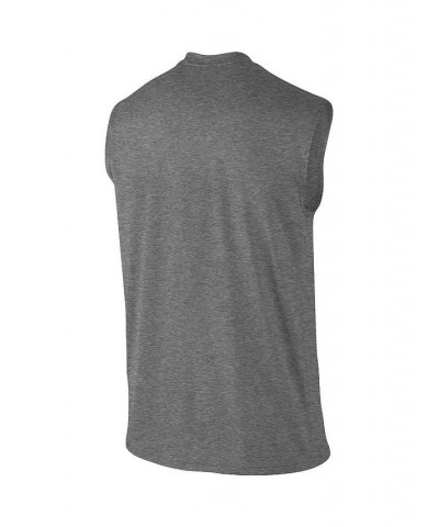 Men's Heathered Gray Florida Gators Wordmark Drop Legend Performance Tank Top $21.00 T-Shirts