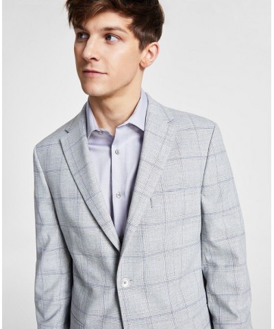 Men's Modern-Fit Glen Plaid Sport Coat Blue $56.32 Blazers