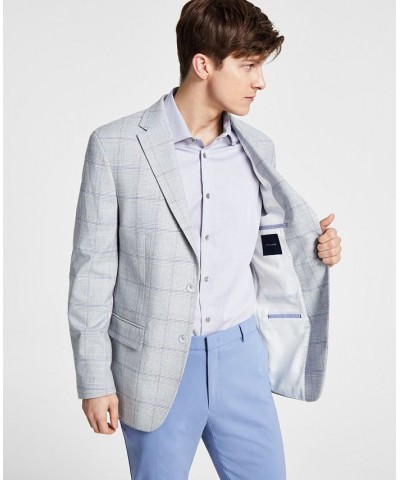 Men's Modern-Fit Glen Plaid Sport Coat Blue $56.32 Blazers