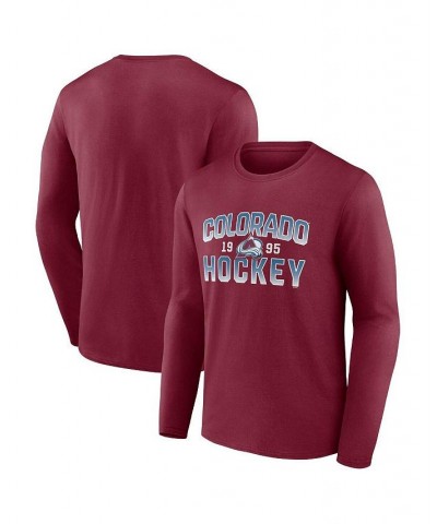 Men's Branded Garnet Colorado Avalanche Skate Or Die Long Sleeve T-shirt $20.70 T-Shirts