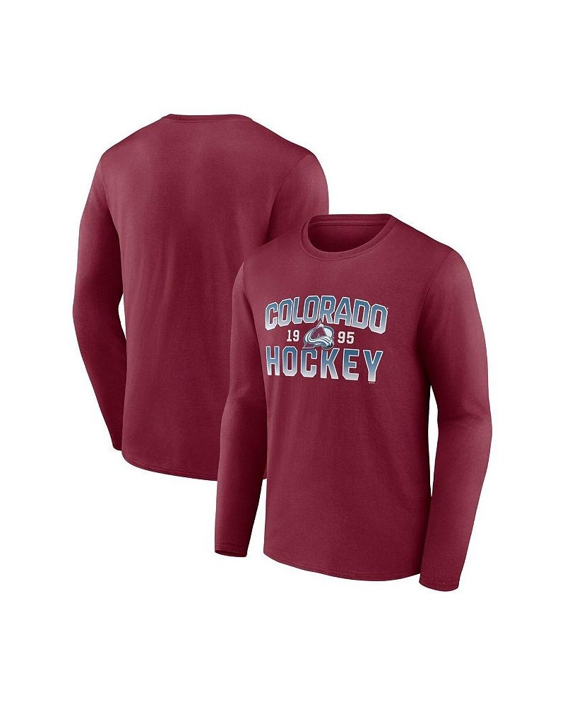 Men's Branded Garnet Colorado Avalanche Skate Or Die Long Sleeve T-shirt $20.70 T-Shirts