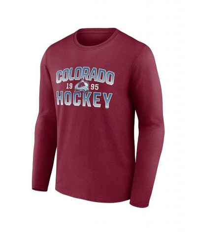 Men's Branded Garnet Colorado Avalanche Skate Or Die Long Sleeve T-shirt $20.70 T-Shirts