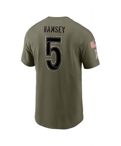 Men's Jalen Ramsey Olive Los Angeles Rams 2022 Salute To Service Name and Number T-shirt $30.24 T-Shirts