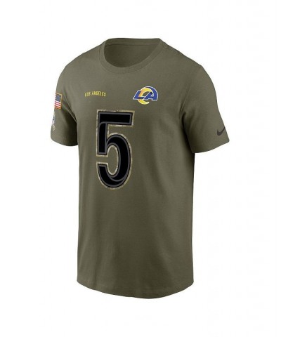 Men's Jalen Ramsey Olive Los Angeles Rams 2022 Salute To Service Name and Number T-shirt $30.24 T-Shirts