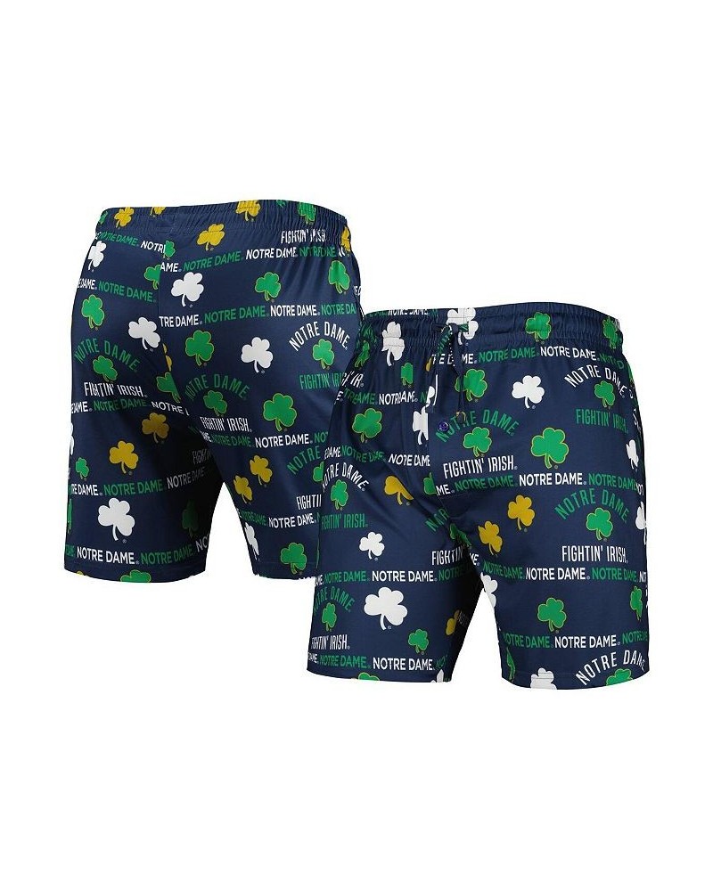 Men's Navy Notre Dame Fighting Irish Flagship Allover Print Jam Shorts $16.40 Shorts