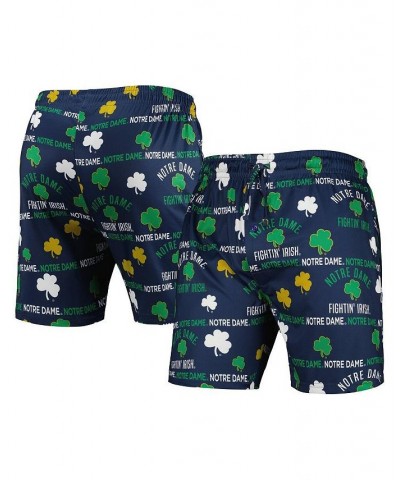 Men's Navy Notre Dame Fighting Irish Flagship Allover Print Jam Shorts $16.40 Shorts