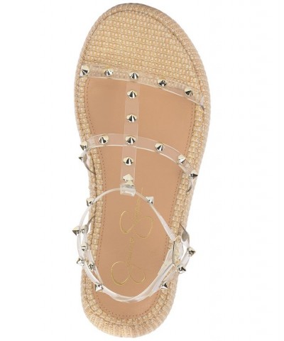 Women's Pascha Studded Platform Sandals Gold $42.72 Shoes