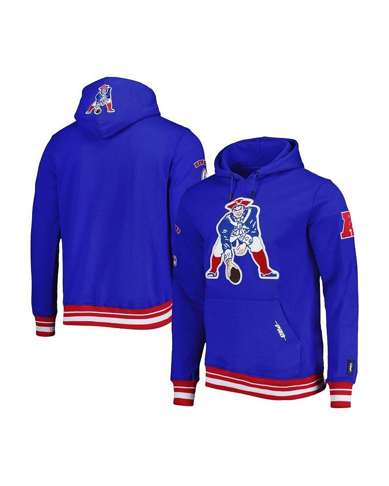 Men's Royal New England Patriots Retro Classic Fleece Pullover Hoodie $59.80 Sweatshirt