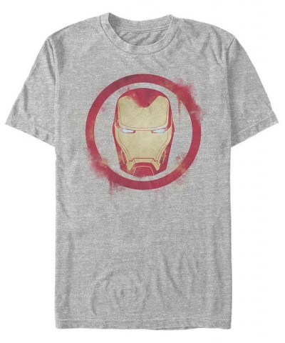 Marvel Men's Avengers Endgame Iron Man Spray Paint Big Face Logo, Short Sleeve T-shirt Gray $14.35 T-Shirts