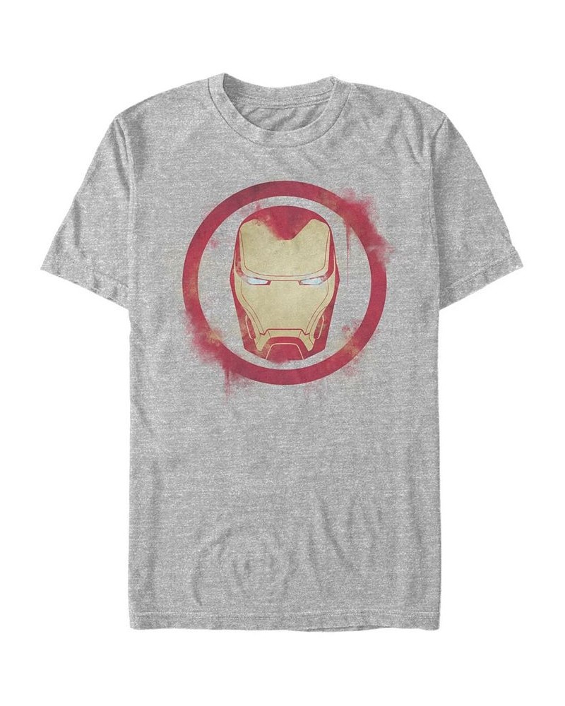 Marvel Men's Avengers Endgame Iron Man Spray Paint Big Face Logo, Short Sleeve T-shirt Gray $14.35 T-Shirts