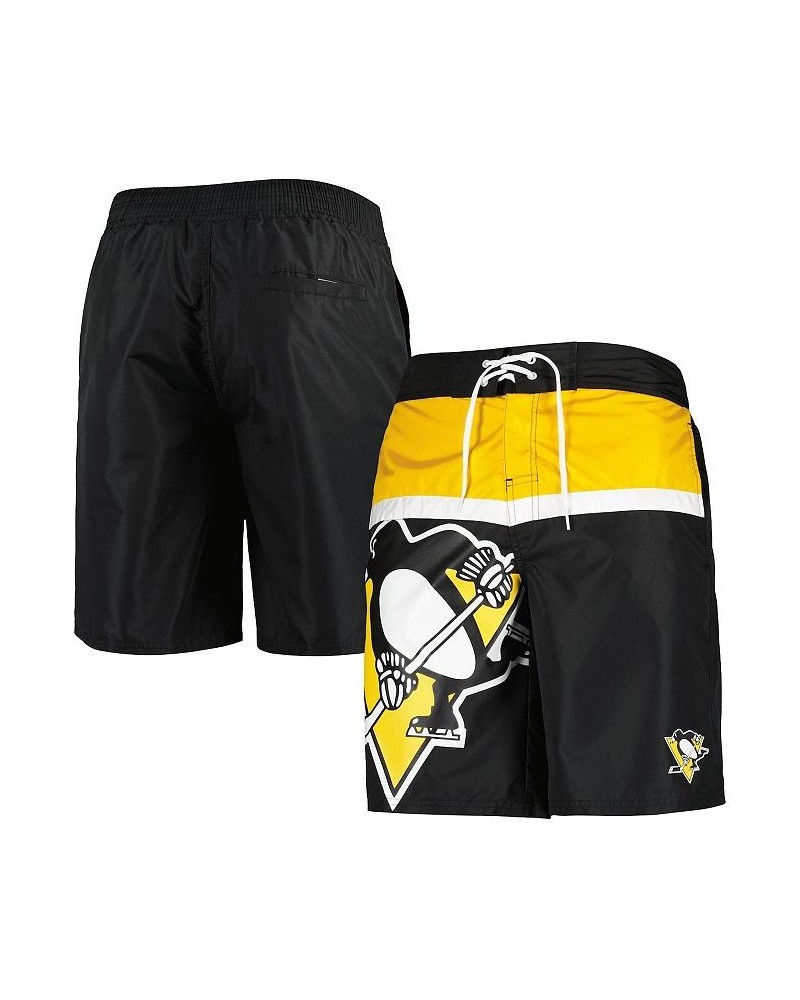 Men's Black Pittsburgh Penguins Sea Wind Swim Trunks $33.47 Swimsuits