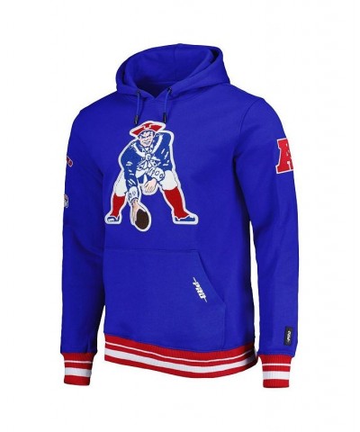 Men's Royal New England Patriots Retro Classic Fleece Pullover Hoodie $59.80 Sweatshirt