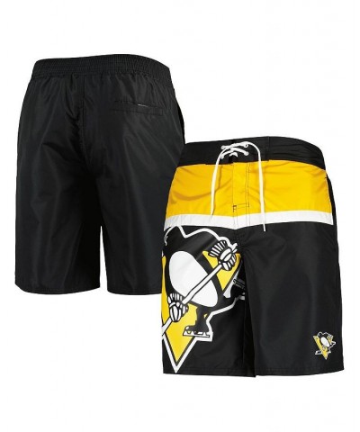 Men's Black Pittsburgh Penguins Sea Wind Swim Trunks $33.47 Swimsuits