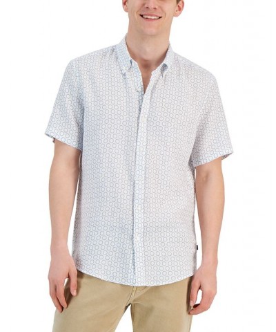 Men's Linen Printed Slim-Fit Button-Down Shirt PD02 $29.57 Shirts