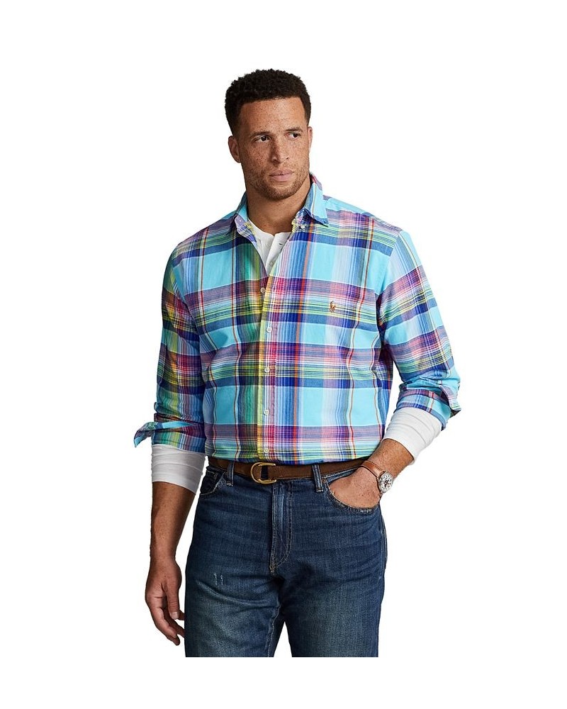 Men's Big & Tall Plaid Oxford Shirt Multi $52.65 Shirts