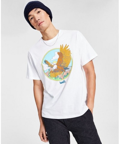 Men's Relaxed-Fit Eagle Graphic Crewneck T-Shirt White $15.51 T-Shirts