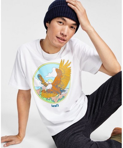 Men's Relaxed-Fit Eagle Graphic Crewneck T-Shirt White $15.51 T-Shirts