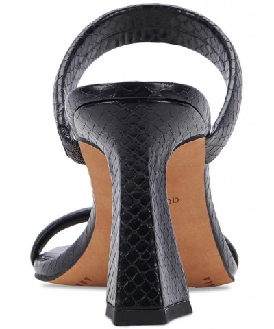 Women's Novah Two-Band Vinyl Strap Sandals Black $60.75 Shoes