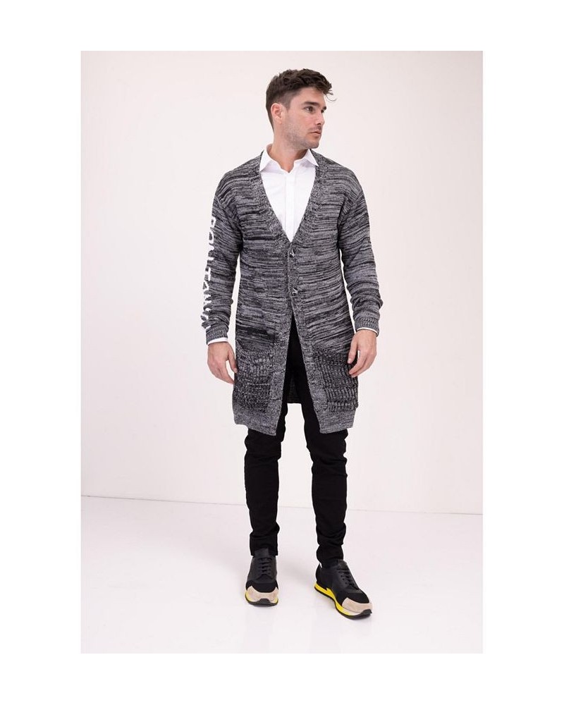 Men's Modern Dreamers Longline Cardigan Sweater Black $63.55 Sweaters