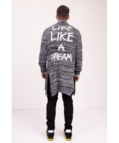 Men's Modern Dreamers Longline Cardigan Sweater Black $63.55 Sweaters