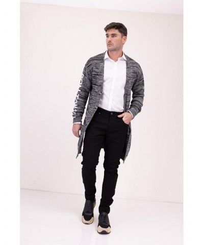 Men's Modern Dreamers Longline Cardigan Sweater Black $63.55 Sweaters