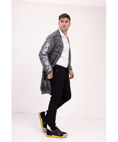 Men's Modern Dreamers Longline Cardigan Sweater Black $63.55 Sweaters