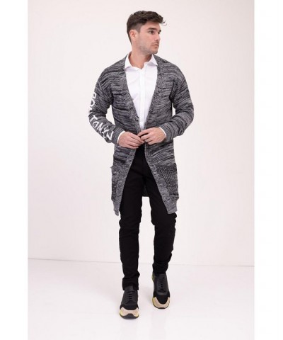 Men's Modern Dreamers Longline Cardigan Sweater Black $63.55 Sweaters