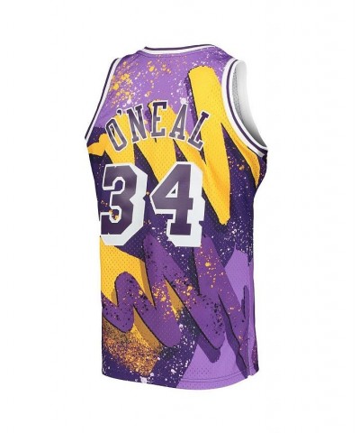 Men's Shaquille O'Neal Purple Los Angeles Lakers Hardwood Classics 1996-97 Hyper Hoops Swingman Jersey $48.80 Jersey