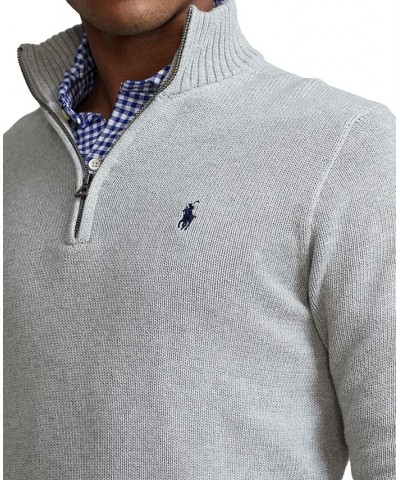 Cotton Quarter-zip Sweater Gray $50.39 Sweaters